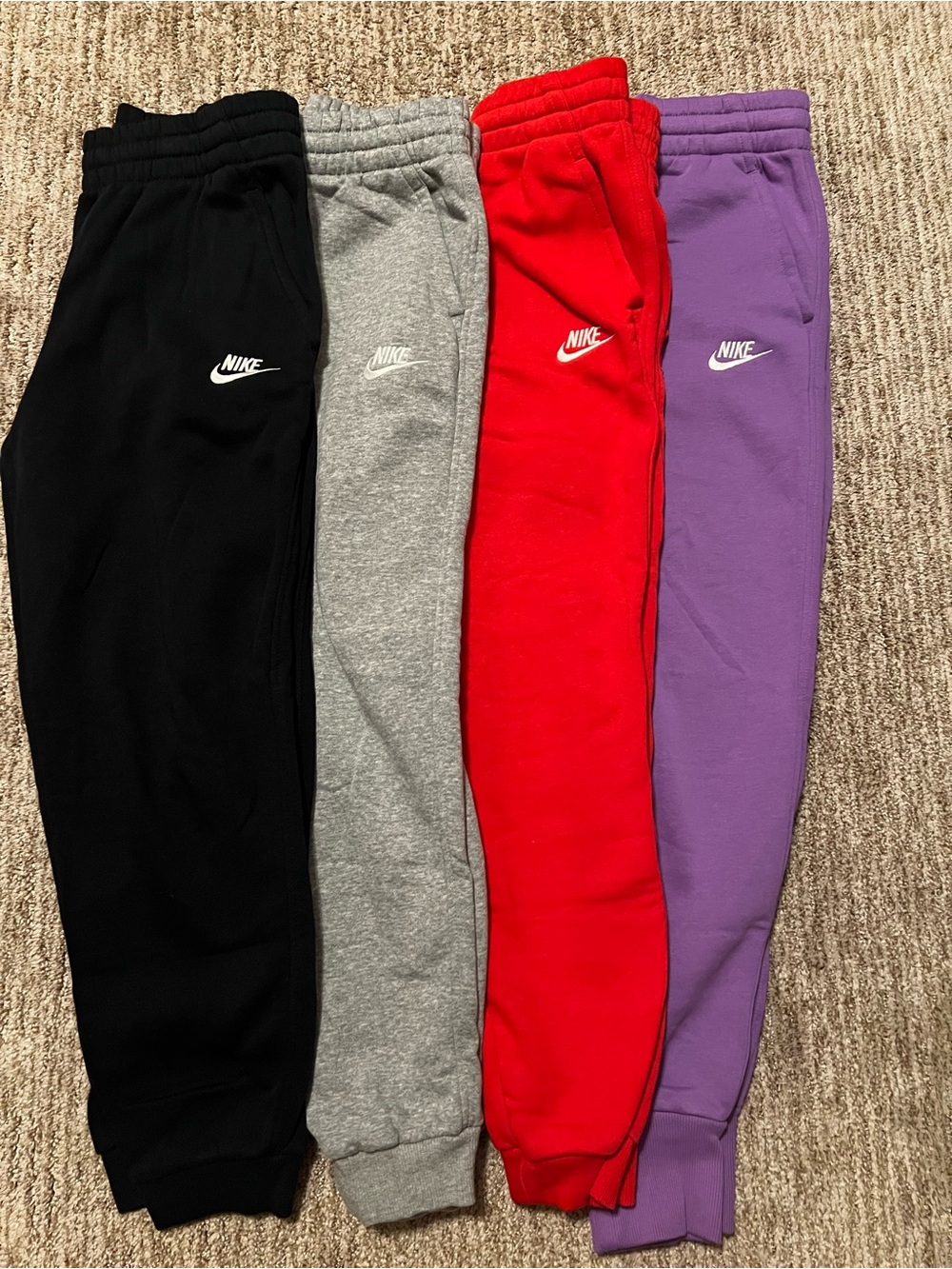 Nike Kids Jogger Pants — Black, Gray, Red & Purple